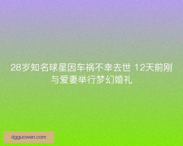 28岁知名球星因车祸不幸去世 12天前刚与爱妻举行梦幻婚礼